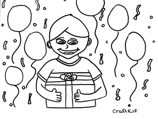 birthday boy coloring page